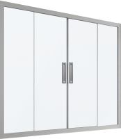 Шторка на ванну Kubele DE019 P4-MAT-MT 150х150 см, профиль матовый хром