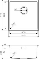 Мойка кухонная Omoikiri TADZAVA 44-U-IN Quadro нержавеющая сталь
