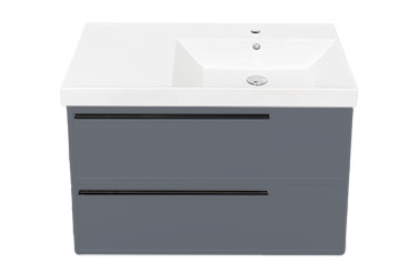 Тумба с раковиной La Fenice Elba Twin 90 подвесная, blu grigio, раковина Cubo 90 R