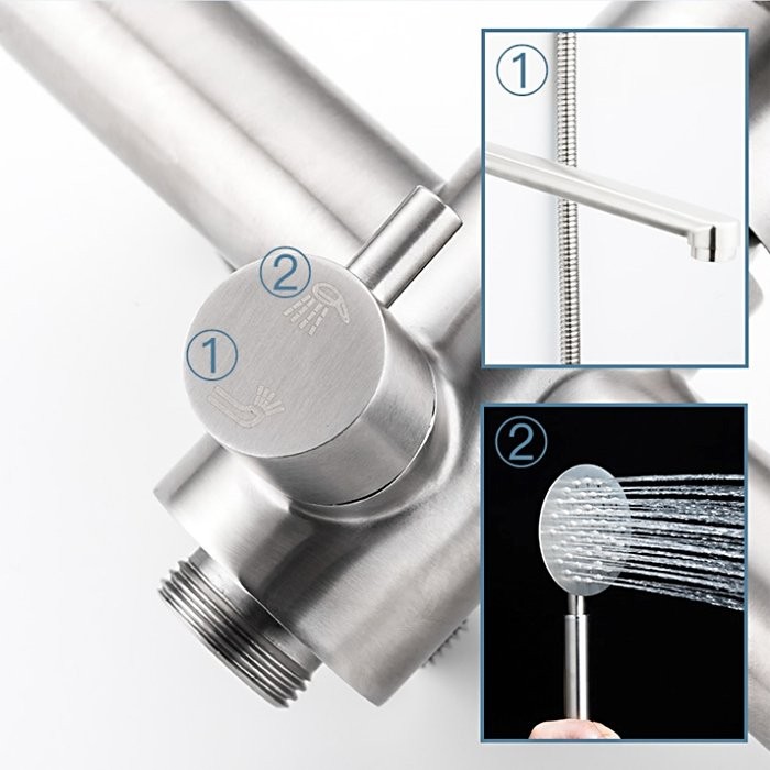 Смеситель с длинным изливом для ванны Frap H48 F2248 сатин