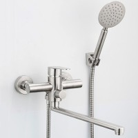 Смеситель с длинным изливом для ванны Frap H48 F2248 сатин Смеситель с длинным изливом для ванны Frap H48 F2248 сатин