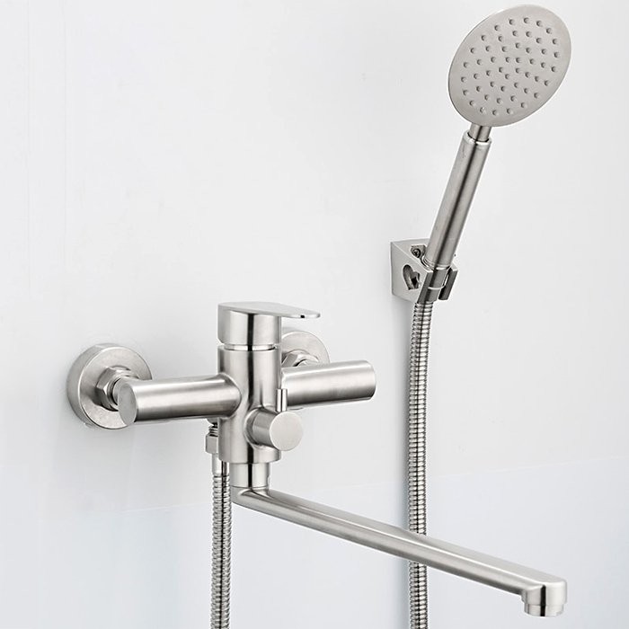 Смеситель с длинным изливом для ванны Frap H48 F2248 сатин