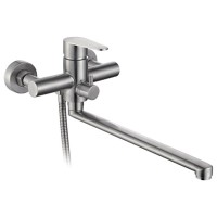 Смеситель с длинным изливом для ванны Frap H48 F2248 сатин Смеситель с длинным изливом для ванны Frap H48 F2248 сатин