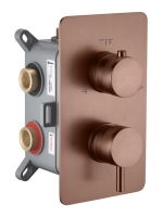 Термостатический смеситель встраиваемый Boheme Cell 135-3-BRB С ВНУТРЕННЕЙ ЧАСТЬЮ, brushed bronze