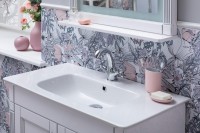 Тумба с раковиной Aquanet Селена 105 серебро, 2 двери