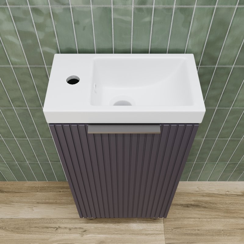 Тумба с раковиной Style Line Соло 40 графит нубук