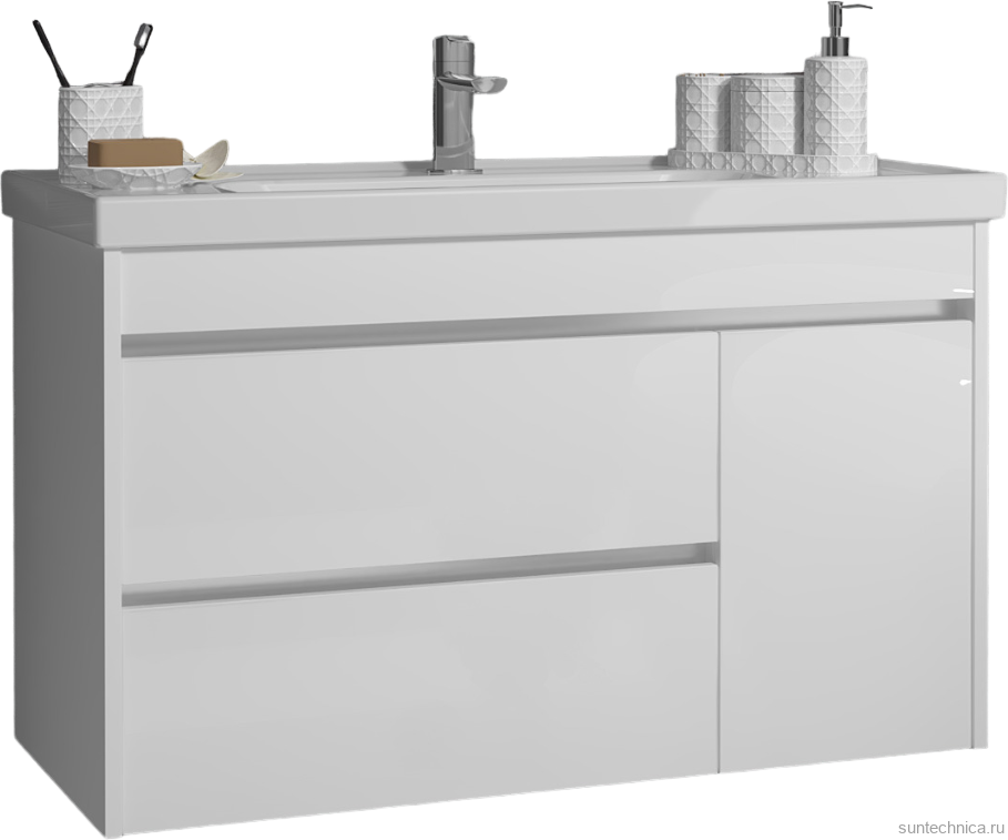 Тумба с раковиной Opadiris Фреш 100 белая, вар.2