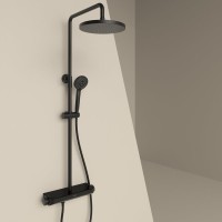 Душевая стойка Sancos Teo SC11002MB с термостатом, черный