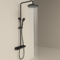 Душевая стойка Sancos Teo SC11002MB с термостатом, черный