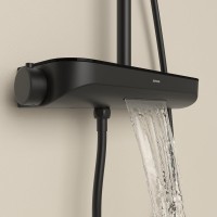Душевая стойка Sancos Teo SC11002MB с термостатом, черный