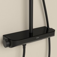 Душевая стойка Sancos Teo SC11002MB с термостатом, черный