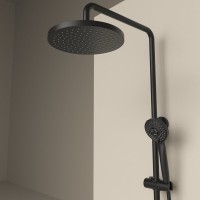 Душевая стойка Sancos Teo SC11002MB с термостатом, черный