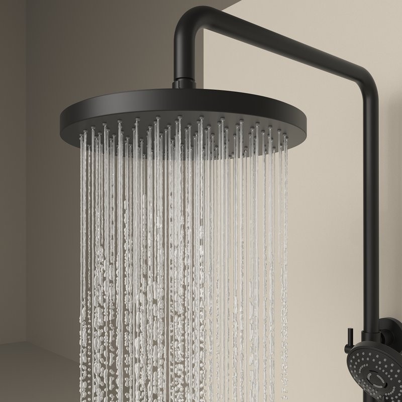 Душевая стойка Sancos Teo SC11002MB с термостатом, черный