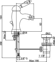 Смеситель для биде Cezares Elite BSM1 03/24 Bi