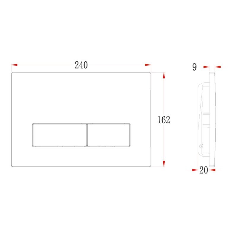 Кнопка смыва для унитаза Veconi Flush V1 пластик, цвет матовый черный