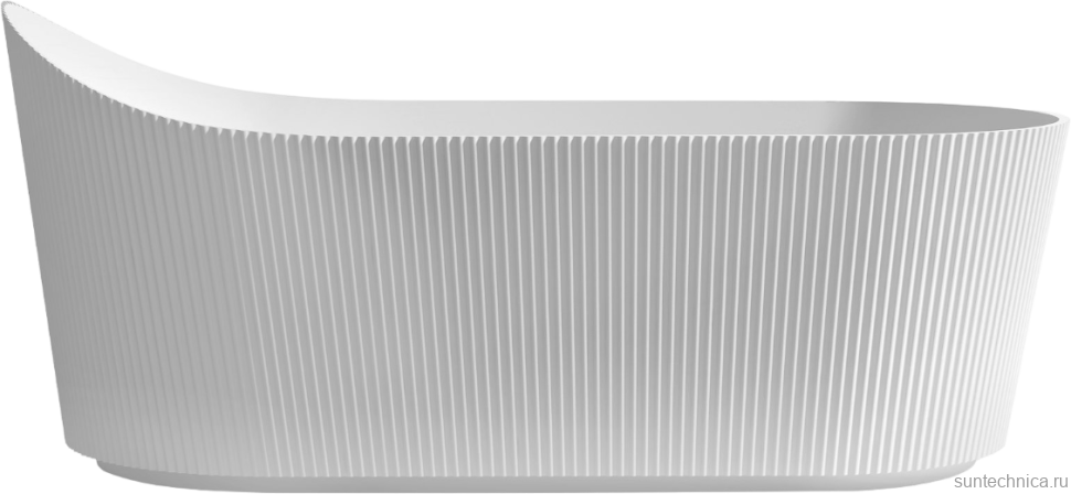 Акриловая ванна Abber AB9445MW 170x80 см, отдельностоящая, белая матовая, овальная, с каркасом, со сливом-переливом