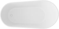Акриловая ванна Abber AB9445MW 170x80 см, отдельностоящая, белая матовая, овальная, с каркасом, со сливом-переливом