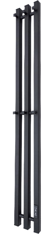 Полотенцесушитель электрический Маргроид Inaro профильный, 120х12 R, с крючками, черный матовый