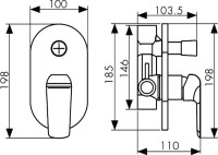 Встраиваемый смеситель для душа и ванны Kaiser Glory 69277 С ВНУТРЕННЕЙ ЧАСТЬЮ, белый