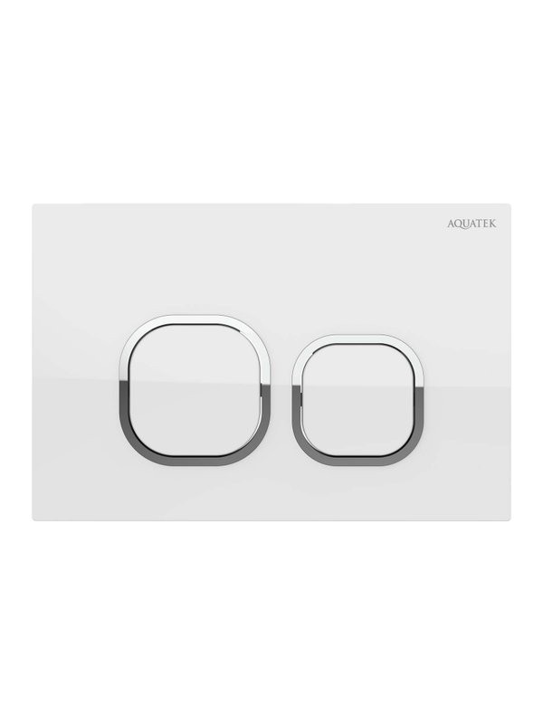 Кнопка смыва для унитаза AQUATEK KDI-0000056 АБС-пластик, цвет глянцевый белый, ободок хром