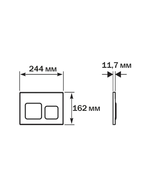 Кнопка смыва для унитаза AQUATEK KDI-0000056 АБС-пластик, цвет глянцевый белый, ободок хром