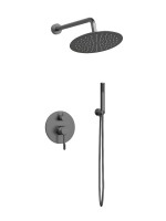 Душевой комплект Vincea Desire VSFW-1D1GM С ВНУТРЕННЕЙ ЧАСТЬЮ, вороненая сталь