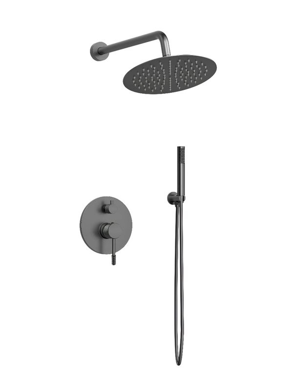 Душевой комплект Vincea Desire VSFW-1D1GM С ВНУТРЕННЕЙ ЧАСТЬЮ, вороненая сталь