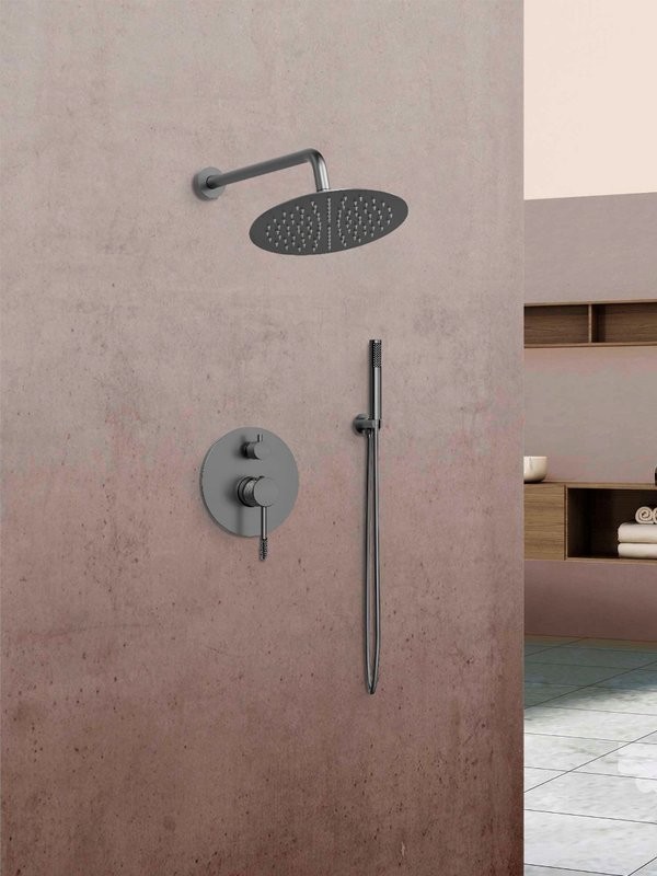 Душевой комплект Vincea Desire VSFW-1D1GM С ВНУТРЕННЕЙ ЧАСТЬЮ, вороненая сталь