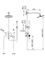 Душевой комплект Vincea Desire VSFW-1D1GM С ВНУТРЕННЕЙ ЧАСТЬЮ, вороненая сталь