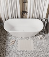 Акриловая ванна Grossman Forta GR-1503 170x75 см, отдельностоящая, белая, овальная, со сливом-переливом, с донным клапаном