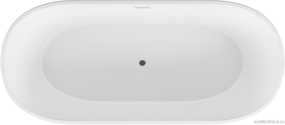 Акриловая ванна Grossman Forta GR-1503 170x75 см, отдельностоящая, белая, овальная, со сливом-переливом, с донным клапаном