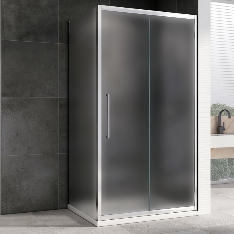 Душевой уголок Abber Schwarzer Diamant AG30110MH-S75M 110х75, профиль хром, стекло матовое