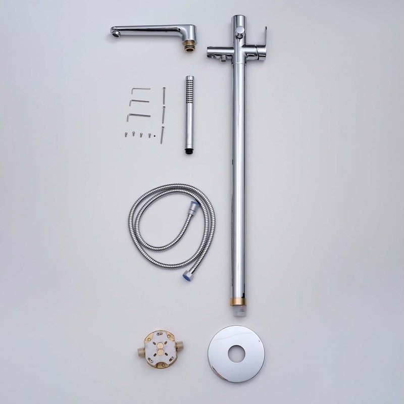 Напольный смеситель для ванны с душем AQUATEK Ника AQ1845CR С ВНУТРЕННЕЙ ЧАСТЬЮ, хром