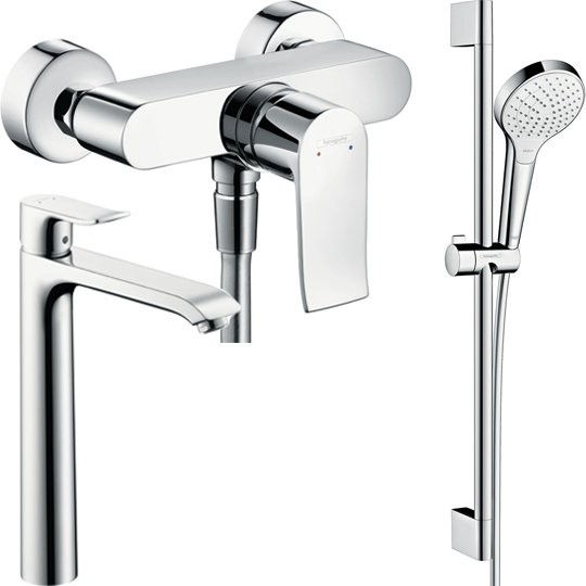 Комплект для ванной Hansgrohe Metris 31680000 + 31082000 + душевой гарнитур