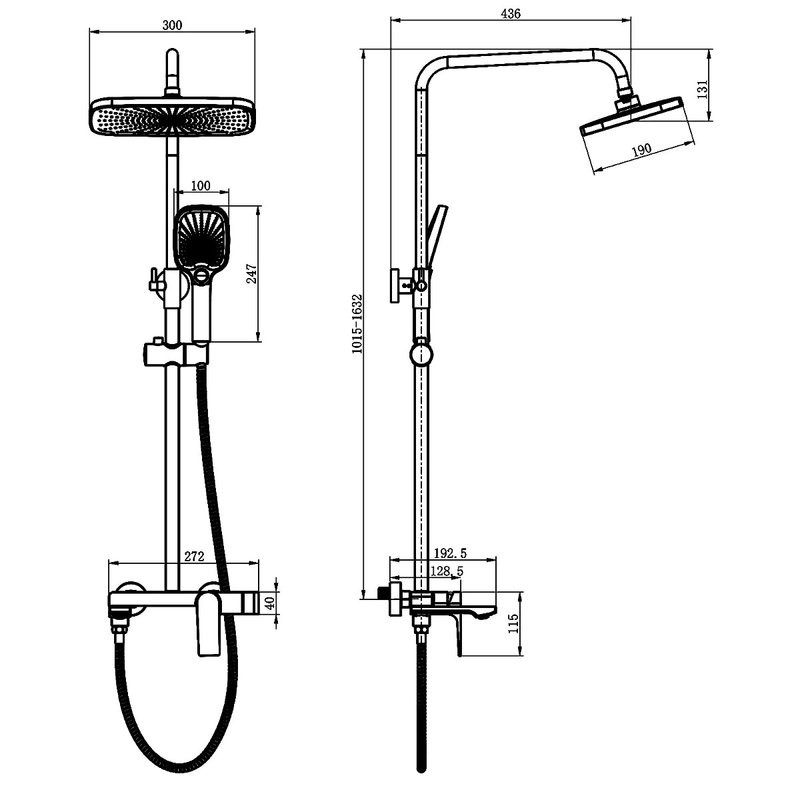 Душевая стойка AZARIO Arida AZ-K2354BN сатин