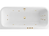 Акриловая ванна Excellent Arana Smart 180x85 см, встраиваемая, с гидромассажем, белая, с каркасом, со сливом-переливом, фурнитура золото