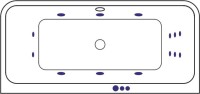 Акриловая ванна Excellent Arana Smart 180x85 см, встраиваемая, с гидромассажем, белая, с каркасом, со сливом-переливом, фурнитура золото