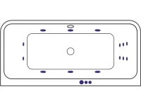 Акриловая ванна Excellent Arana Smart 180x85 см, встраиваемая, с гидромассажем, белая, с каркасом, со сливом-переливом, фурнитура золото