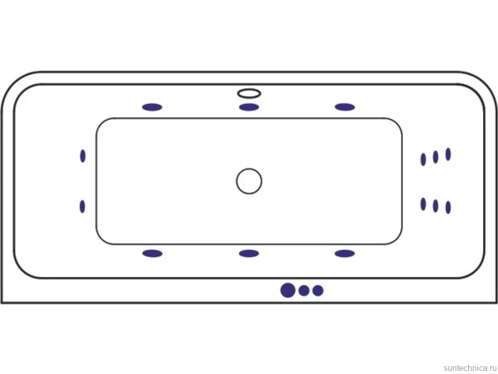 Акриловая ванна Excellent Arana Smart 180x85 см, встраиваемая, с гидромассажем, белая, с каркасом, со сливом-переливом, фурнитура золото