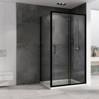 Душевой уголок Abber Schwarzer Diamant AG30140B5-S70B5 140х70, профиль черный, стекло прозрачное