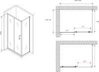 Душевой уголок Abber Schwarzer Diamant AG30140B5-S70B5 140х70, профиль черный, стекло прозрачное