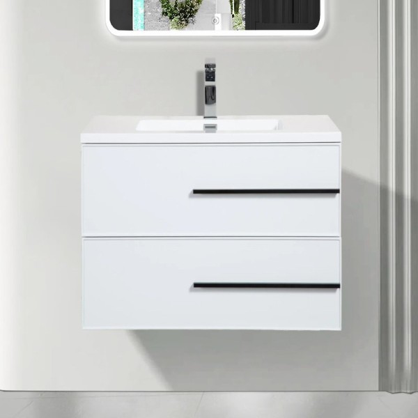 Тумба с раковиной Parly Bella 70 подвесная, 2 ящика, белая