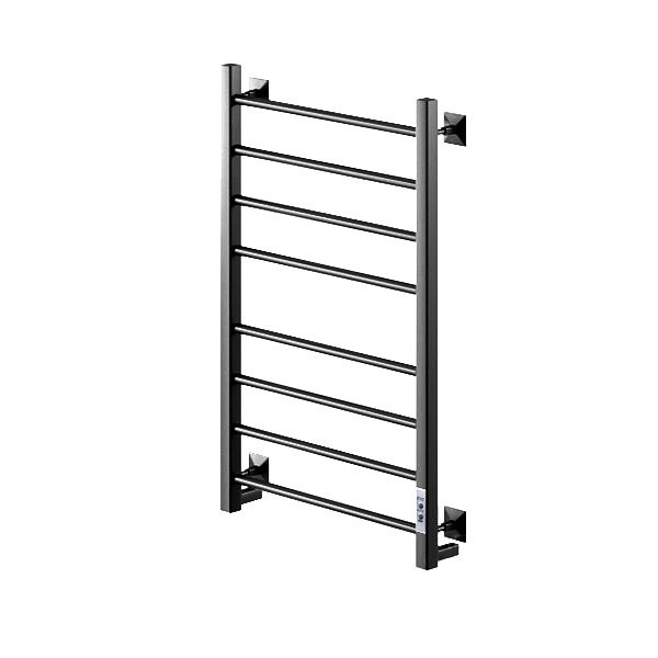 Полотенцесушитель электрический Comfysan Unico-K EC-8 80x55 см, подключение справа, слева, титановый графит, лесенка, из стали