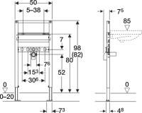 Инсталляция для раковины Geberit Duofix 111.490.00.2 крепление к полу и стене
