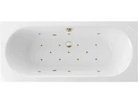 Акриловая ванна Excellent Oceana Relax 160x75 см, встраиваемая, с гидромассажем, белая, с каркасом, со сливом-переливом, фурнитура бронза