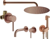 Комплект для ванной Plumberia Selection Ixo KITZXO01RS210 С ВНУТРЕННЕЙ ЧАСТЬЮ, медь брашированная