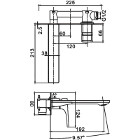 Смеситель для раковины BELZ B14709-7 С ВНУТРЕННЕЙ ЧАСТЬЮ, черный
