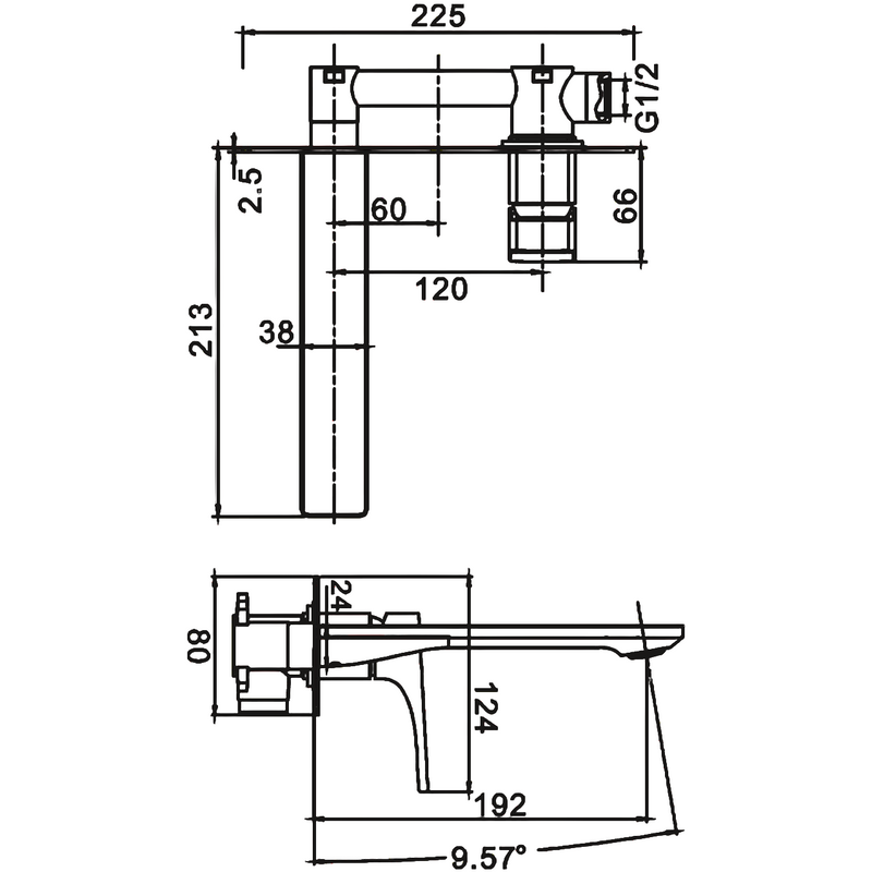 Смеситель для раковины BELZ B14709-7 С ВНУТРЕННЕЙ ЧАСТЬЮ, черный