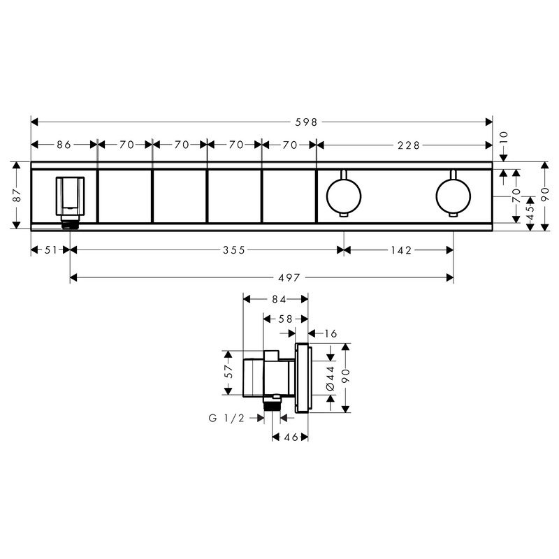 Термостатический смеситель Hansgrohe RainSelect 15357400 белый, хром