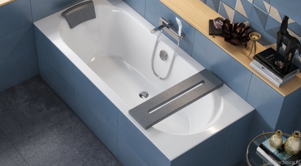 Акриловая ванна Excellent Oceana 170x75 см, встраиваемая, белая, на ножках